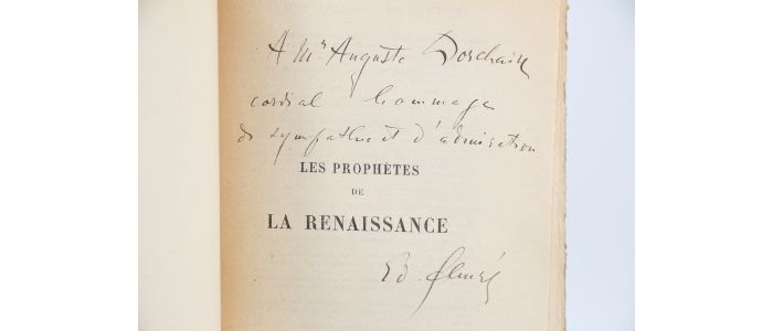 SCHURE : Les prophètes de la Renaissance - Dante - Léonard de Vinci - Raphaël - Michel-Ange - Le Corrège - Signed book, First edition - Edition-Originale.com