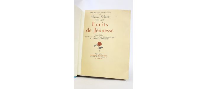 SCHWOB : Ecrits de jeunesse (essais inédits) - Prima edizione - Edition-Originale.com