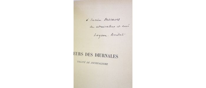 SCHWOB : Moeurs des diurnales - Autographe, Edition Originale - Edition-Originale.com