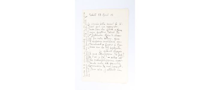 SEGALEN : Lettre autographe signée adressée à Emile Mignard : 