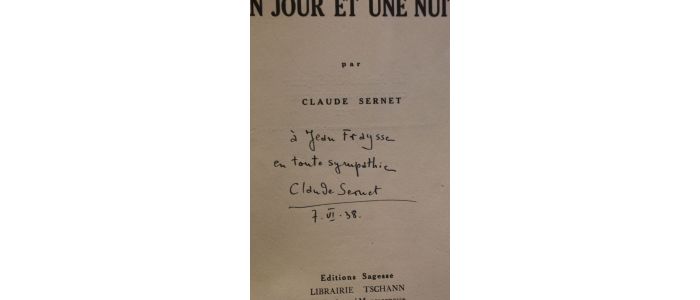 SERNET : Un jour et une nuit - Signed book, First edition - Edition-Originale.com