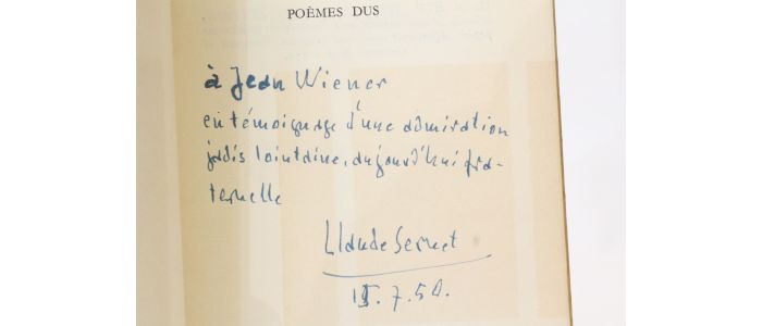 SERNET : Poèmes dus - Signiert, Erste Ausgabe - Edition-Originale.com