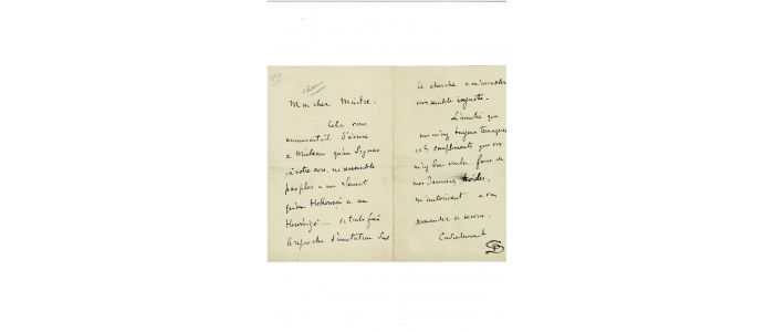 SIGNAC : Lettre autographe signée adressée à Camille Pissarro : 