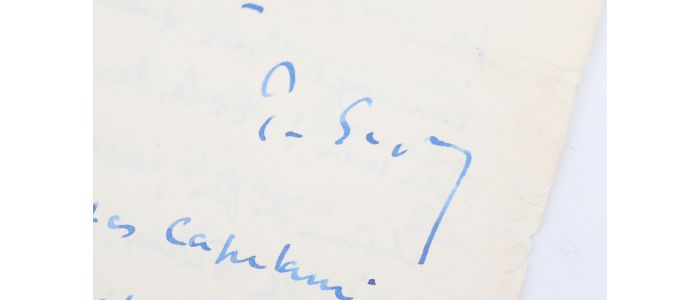 SIGNAC : Lettre autographe signée, avec un croquis : 