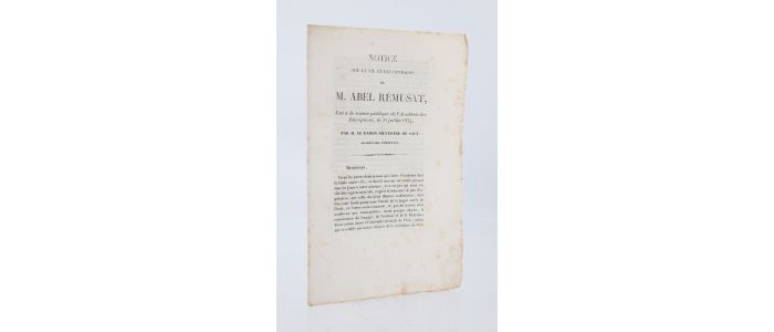 SILVESTRE DE SACY : Notice sur la vie et les ouvrages de M. Abel Rémusat - Erste Ausgabe - Edition-Originale.com