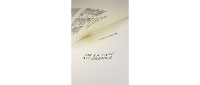 SIMENON : De la cave au grenier - Prima edizione - Edition-Originale.com