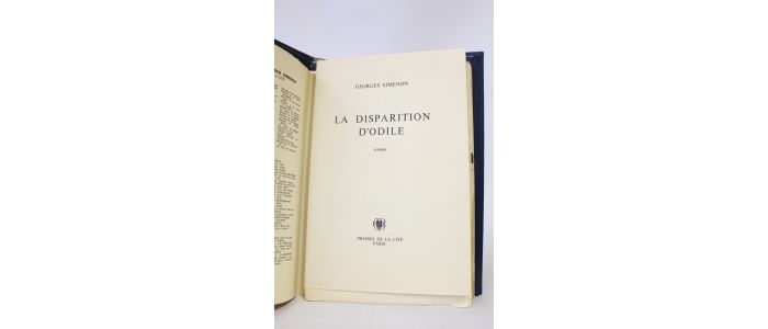 SIMENON : La disparition d'Odile - Erste Ausgabe - Edition-Originale.com