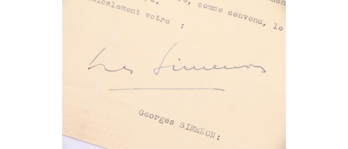 SIMENON : Lettre dactylographiée et signée par Georges Simenon adressée à Frédéric Lefèvre à propos d'une interview qui sera publiée dans les Nouvelles littéraires - Autographe, Edition Originale - Edition-Originale.com