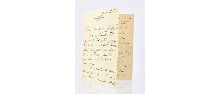 SINGER SARGENT : Lettre autographe signée du peintre impressionniste ...