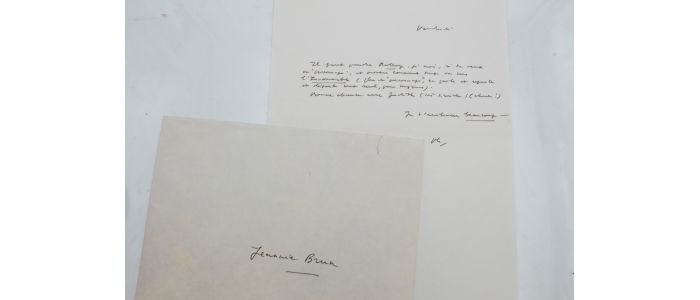 SOLLERS : Billet autographe signé adressé à Jani Brun à propos d'ouvrages de Samuel Beckett - Signiert, Erste Ausgabe - Edition-Originale.com