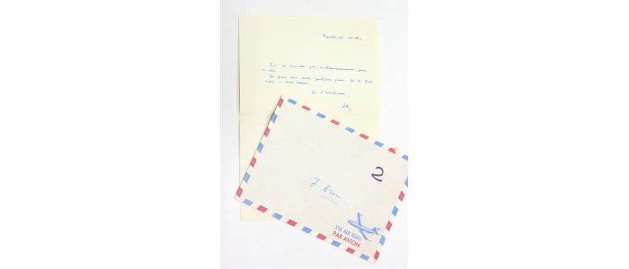 SOLLERS : Lettre autographe signée adressée à Jani Brun - Signiert, Erste Ausgabe - Edition-Originale.com