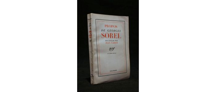 SOREL : Propos de Georges Sorel recueillis par Jean Variot - Erste Ausgabe - Edition-Originale.com