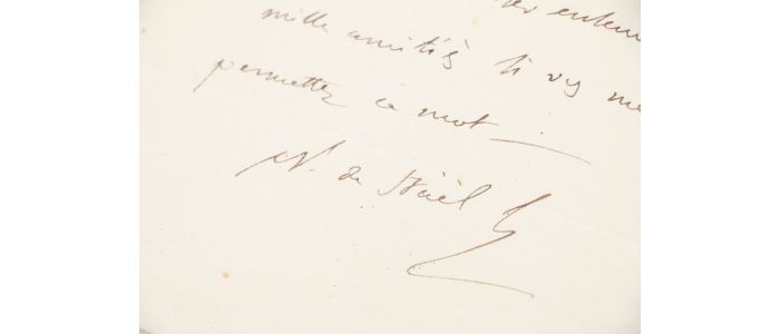 STAEL-HOLSTEIN : Lettre autographe signée adressée au naturaliste Joseph François Deleuze : 