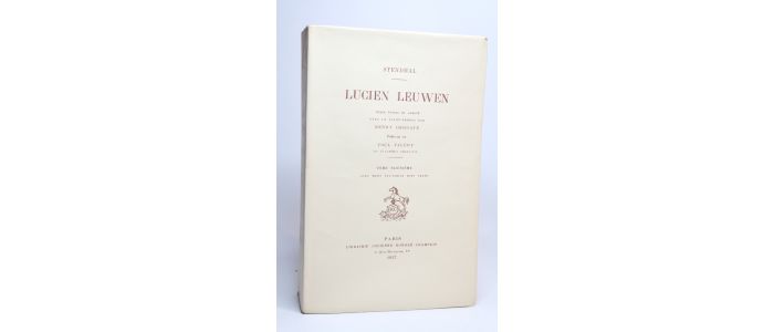 STENDHAL : Lucien Leuwen (tome 3 seul) - Edition-Originale.com