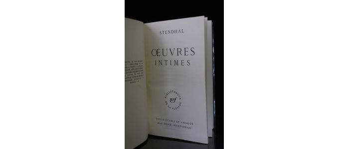 STENDHAL : Oeuvres intimes - Edition-Originale.com