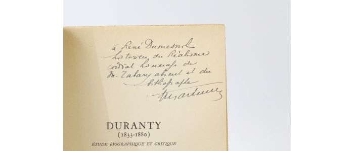 TABARY : Duranty (1833-1880). Etude biographique et critique - First edition - Edition-Originale.com