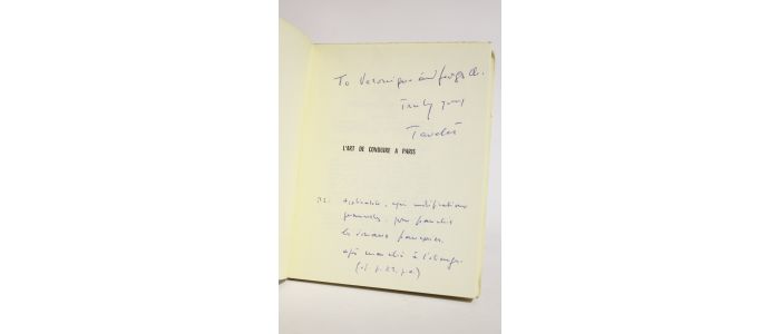 TAVELET SIR : L'art de conduire à Paris suivi de réflexions sur la circulation - Libro autografato, Prima edizione - Edition-Originale.com