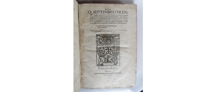 TERTULLIEN : Opera D. Septimii Florentis Tertulliani Carthagensis - Edition-Originale.com