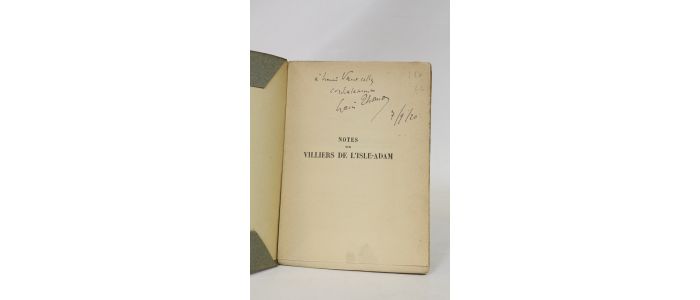 THOMAS : Notes sur Villiers de l'Isle-Adam - Libro autografato, Prima edizione - Edition-Originale.com