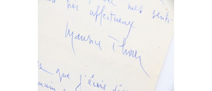 THOREZ : Lettre autographe datée et signée adressée à son médecin le docteur Pierre Frumusan : 