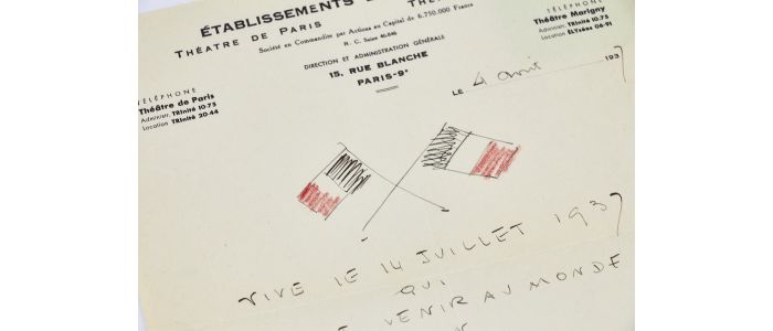 TOURNEUR : Lettre autographe signée adressée à Carlo Rim le félicitant pour la naissance de son fils - Signiert, Erste Ausgabe - Edition-Originale.com