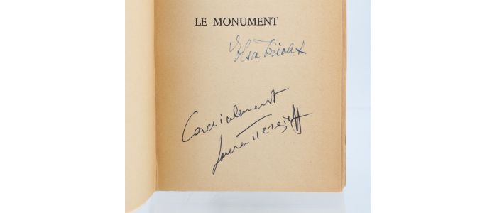 TRIOLET : Le monument - Autographe, Edition Originale - Edition-Originale.com