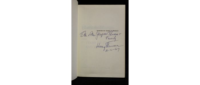 TRUMAN : Memoirs - Autographe, Edition Originale - Edition-Originale.com