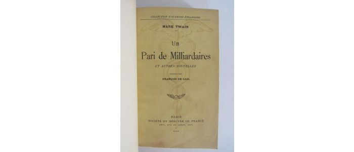 TWAIN : Un pari de milliardaires et autres nouvelles - Erste Ausgabe - Edition-Originale.com