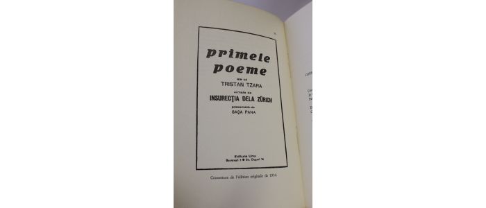 TZARA : Les premiers poèmes suivis de 5 poèmes oubliés - First edition - Edition-Originale.com
