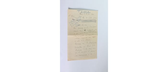 TZARA : Lettre autographe signée sur Arthur Rimbaud - Signiert, Erste Ausgabe - Edition-Originale.com