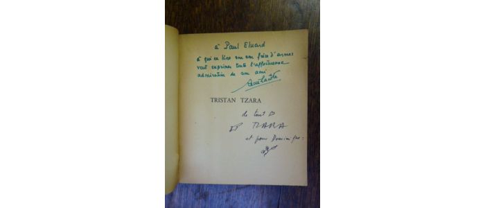TZARA : Tristan Tzara - Signed book, First edition - Edition-Originale.com
