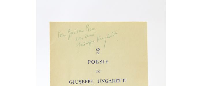 UNGARETTI : 2 poesie di Giuseppe Ungaretti - Libro autografato, Prima edizione - Edition-Originale.com