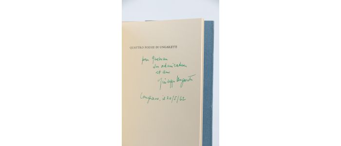 UNGARETTI : Quattro poesie - Signiert, Erste Ausgabe - Edition-Originale.com