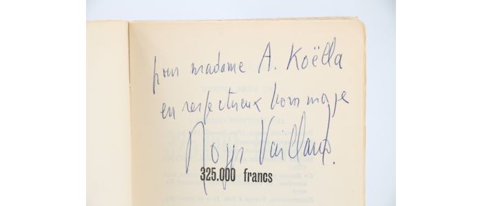 VAILLAND : 325.000 francs - Autographe, Edition Originale - Edition-Originale.com