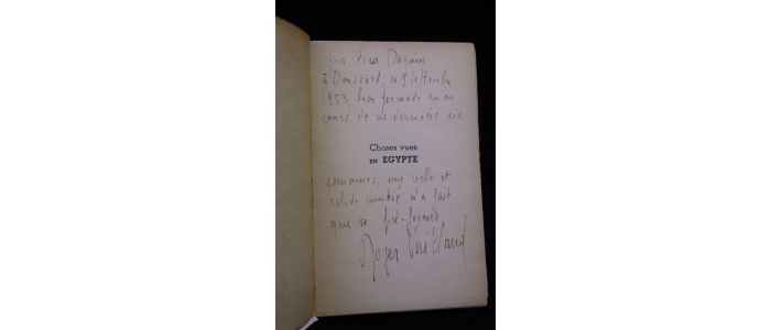 VAILLAND : Choses vues en Egypte, Août 1952 - Signed book, First edition - Edition-Originale.com