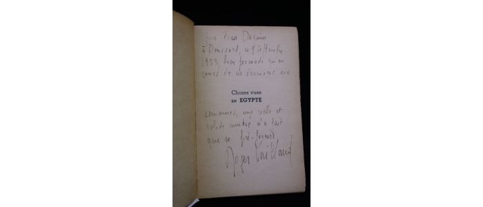 VAILLAND : Choses vues en Egypte, Août 1952 - Autographe, Edition Originale - Edition-Originale.com