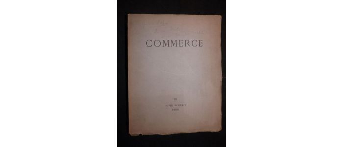 VALERY : Commerce. Hiver 1924 - Cahier III - Prima edizione - Edition-Originale.com