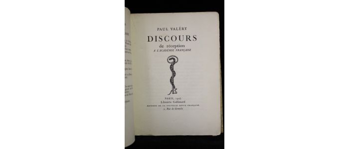VALERY : Discours de réception à l'Académie française - Erste Ausgabe - Edition-Originale.com