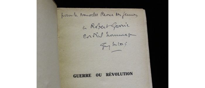 VALOIS : Guerre ou révolution suivi de Réflexions sur le Panthéon : images du Panthéon, symboles de l'ancienne culture - Autographe, Edition Originale - Edition-Originale.com