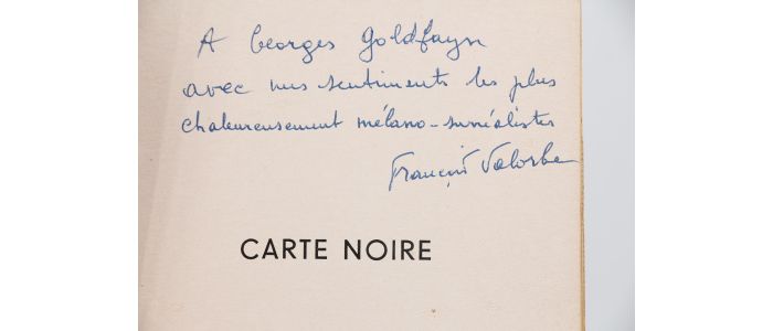 VALORBE : Carte noire - Autographe, Edition Originale - Edition-Originale.com