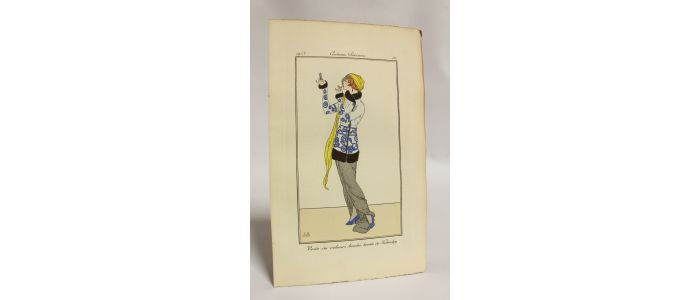 Costumes parisiens. Veste de velours brochée, bordée de Konbiskey (pl.117, Journal des Dames et des Modes, 1913 n°52) - First edition - Edition-Originale.com