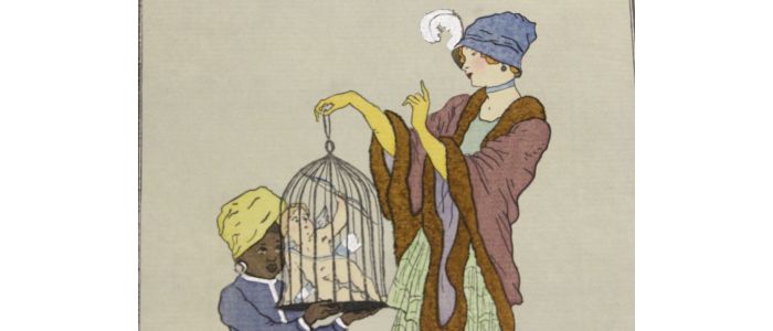 L'Amour en cage. Robe d'après-midi. (La Gazette du Bon ton, n°6. Juin 1914 - Planche 54: ) - First edition - Edition-Originale.com