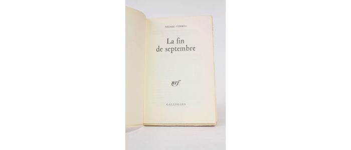VEDRES : La fin de septembre - Edition Originale - Edition-Originale.com