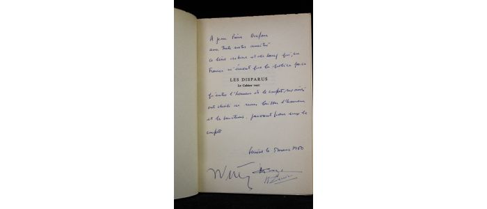 VERGES : Les disparus. Le cahier vert - Autographe, Edition Originale - Edition-Originale.com