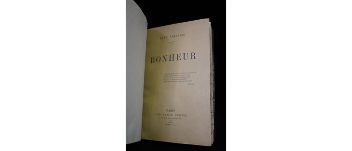 VERLAINE : Bonheur - Libro autografato, Prima edizione - Edition-Originale.com