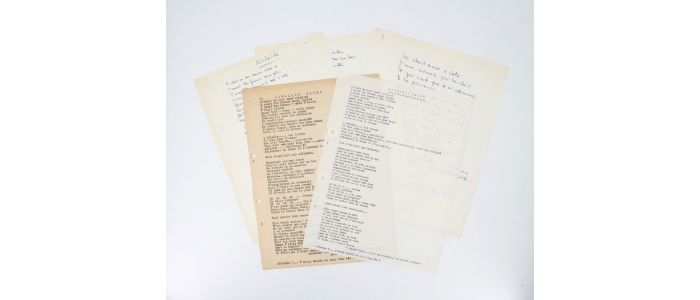 VIAN : Ensemble complet du manuscrit et des tapuscrits de la chanson de Boris Vian intitulée 