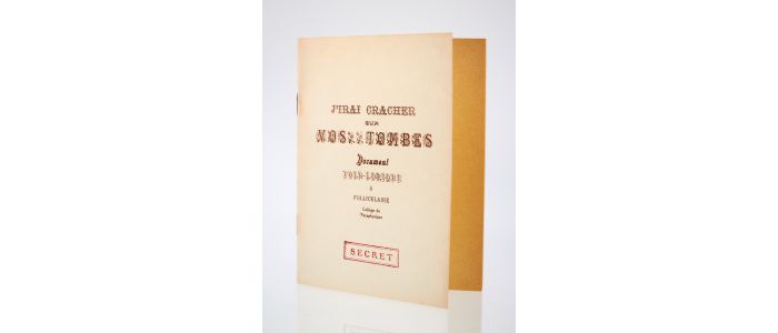 VIAN : J'irai cracher sur vos tombes - Document folk-lorique - Erste Ausgabe - Edition-Originale.com