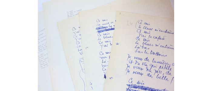 VIAN : Manuscrit autographe complet de la chanson de Boris Vian intitulée 