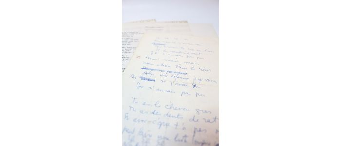 VIAN : Manuscrits de travail et partition manuscrite complète de la chanson de Boris Vian intitulée 