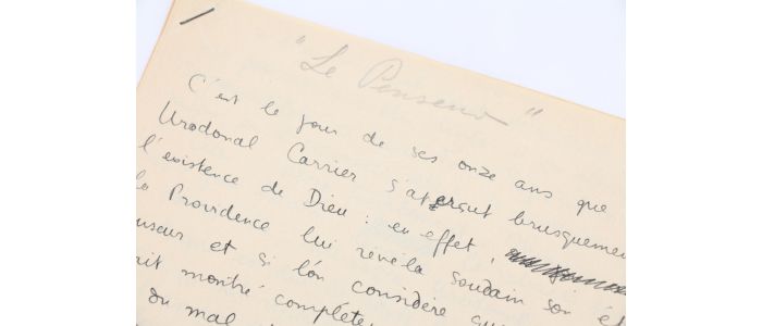 VIAN : Ronéotype avec titre autographe du manuscrit complet de la nouvelle : Le Penseur - Signiert, Erste Ausgabe - Edition-Originale.com